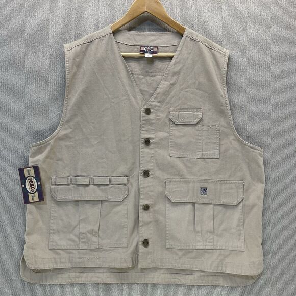 VTG PB & Co Vest Khaki Utility Camping Fishing Men's XL NWT - Picture 10 of 10